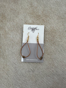Gold & Brown Dangle Earrings