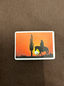 Cowboy Cactus Sunset Sticker