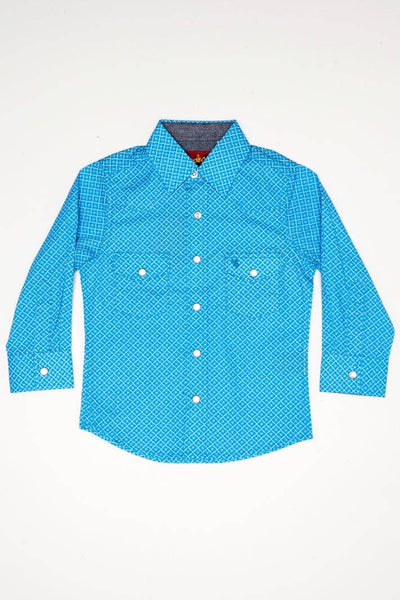 Rodeo Clothing Kid's Western Button-Down Printed Shirt