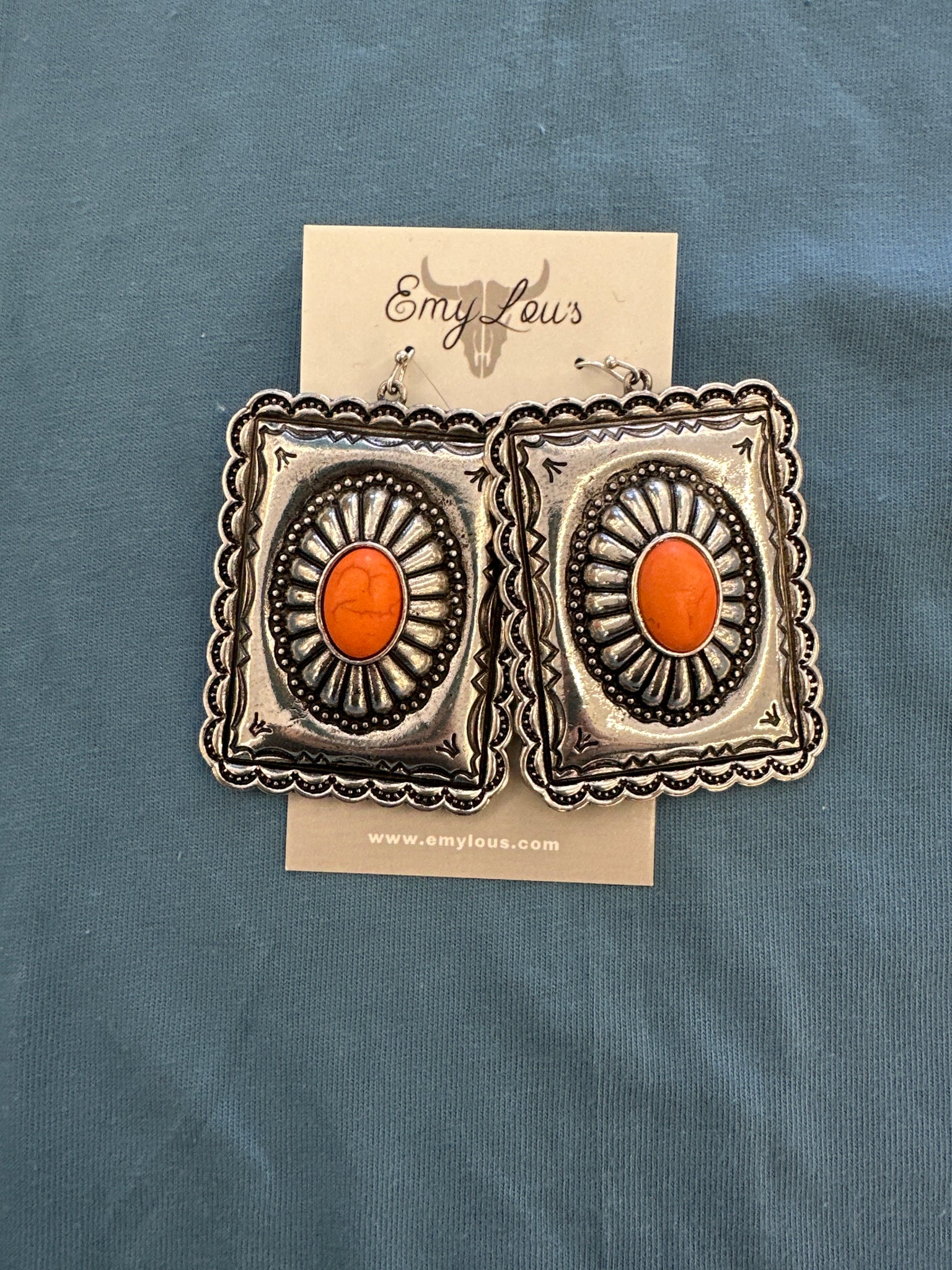 Orange Jasper Mountain Earrings