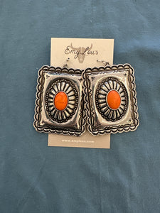 Orange Jasper Mountain Earrings
