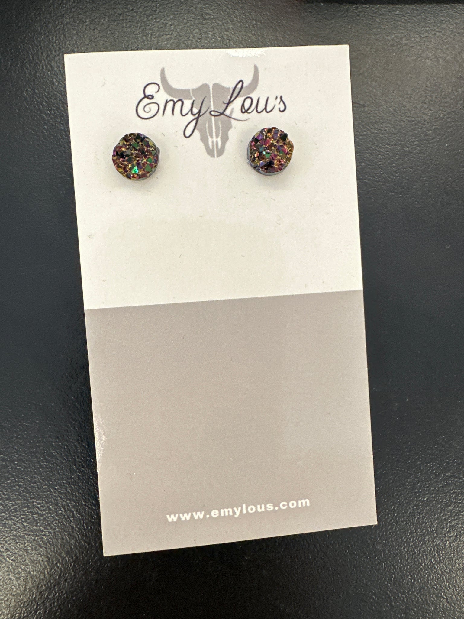 Small Multi Color Druzy Stud