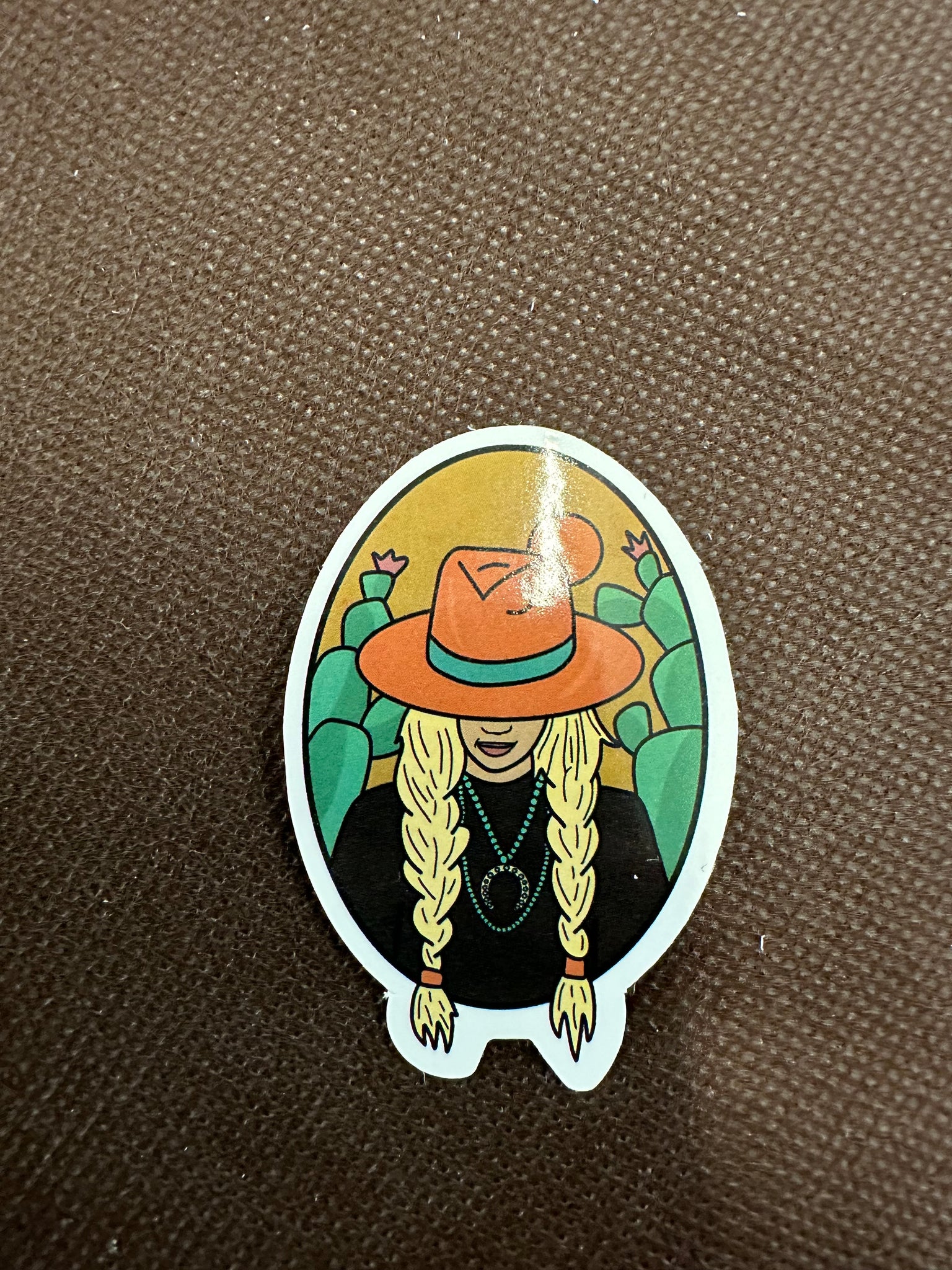 Cactus Scene Cowgirl Sticker