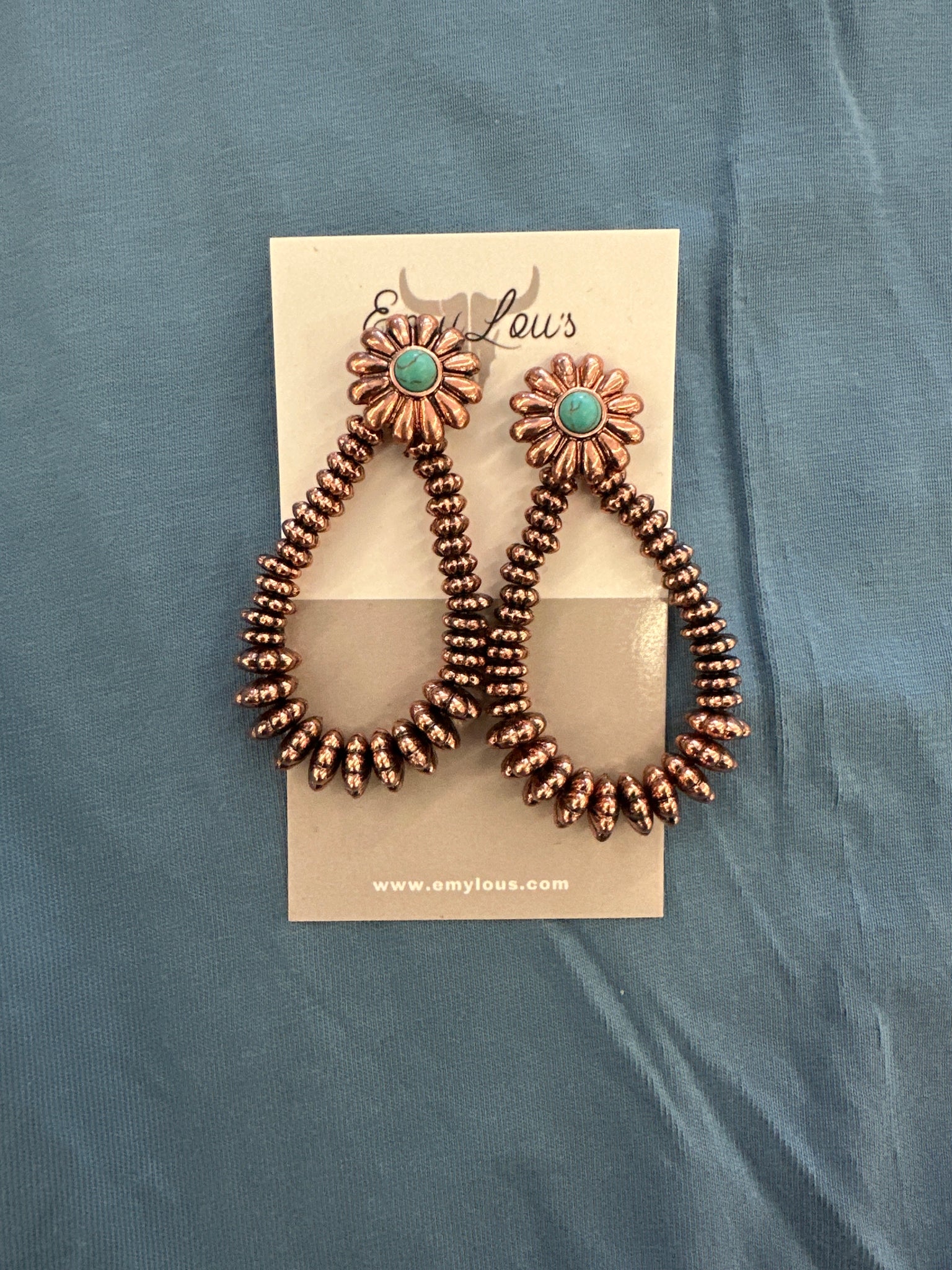 Mountain Creek Multi and Coppertone Teardrop Earrings
