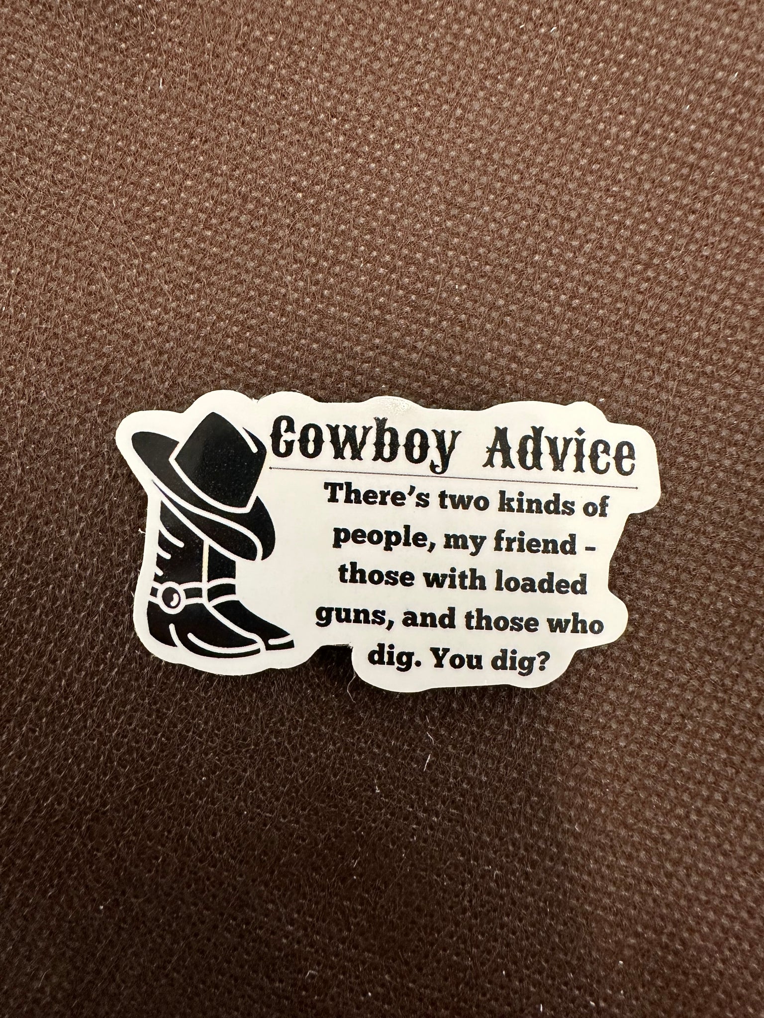 Cowboy Advice Sticker