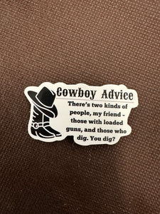 Cowboy Advice Sticker