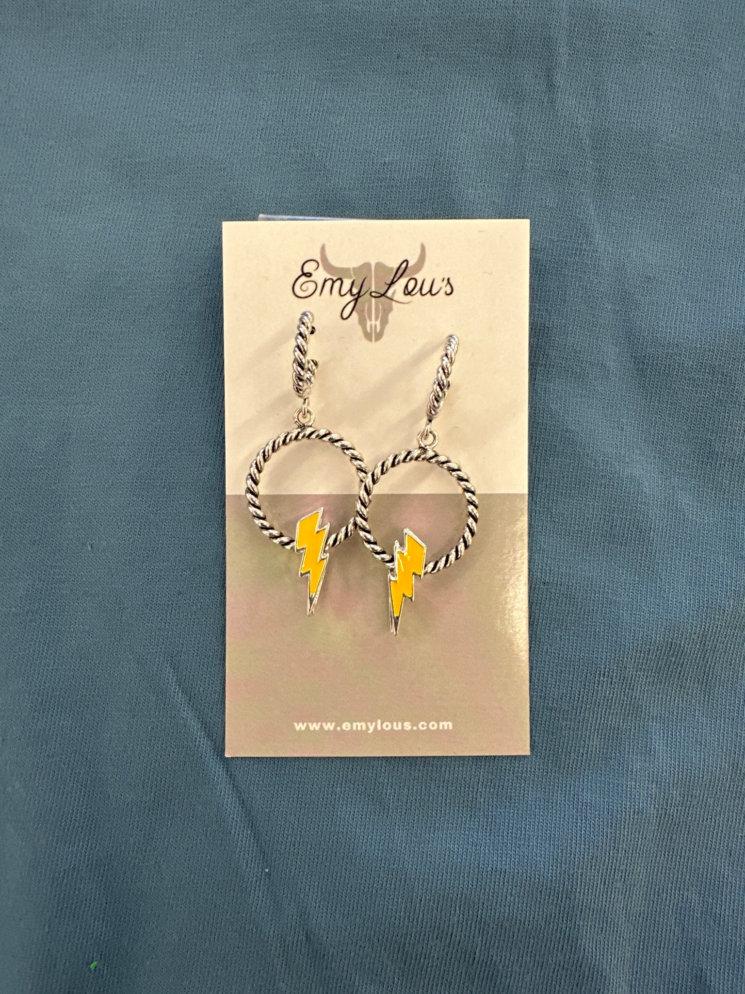 Beacon Lightning Bolt Linked Hoop Earrings