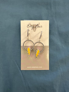 Beacon Lightning Bolt Linked Hoop Earrings