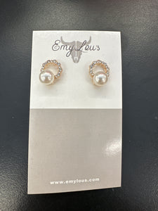 Simply Southern High Roller Pearl & Diamonds Studs