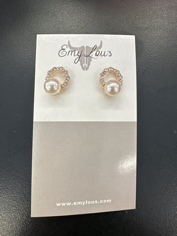 Simply Southern High Roller Pearl & Diamonds Studs