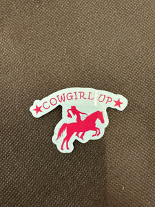 Pink COWGIRL UP Sticker