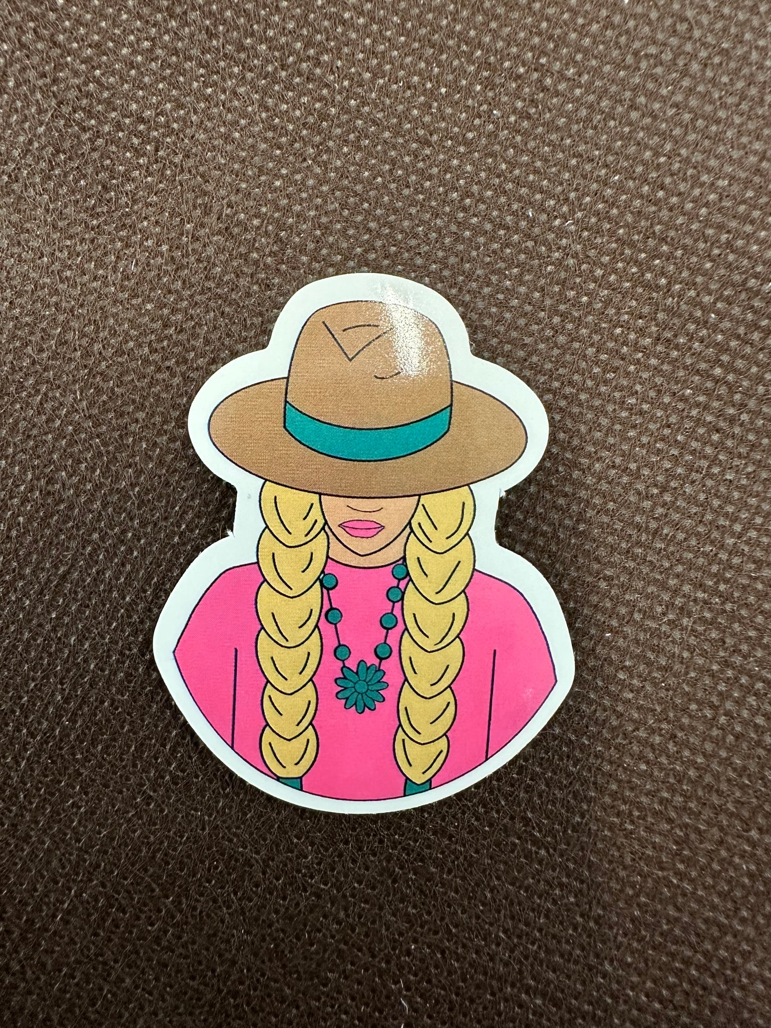 Blonde & Pink Cowgirl Sticker