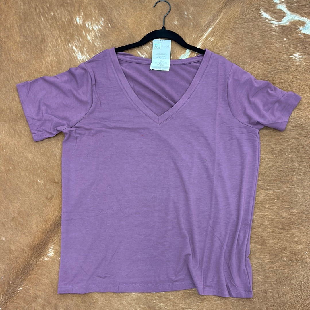 Plus Basic V Tee- Purple