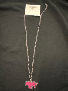 Magenta Findlay Horse Pendant Necklace