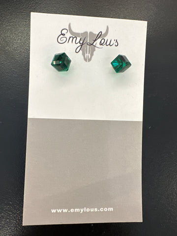 Simply Southern Emerald Square Studs