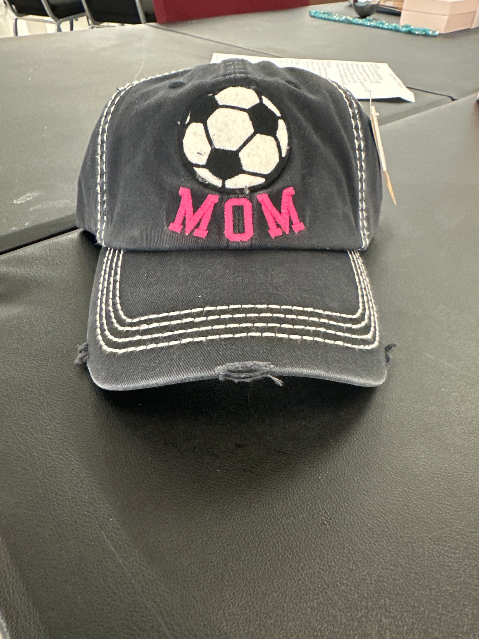 Soccer Mom Black Snapback Cap