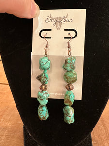 Stacked Turquoise & Copper Earrings