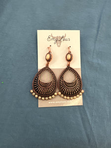 White Madrid Teardrop Earrings