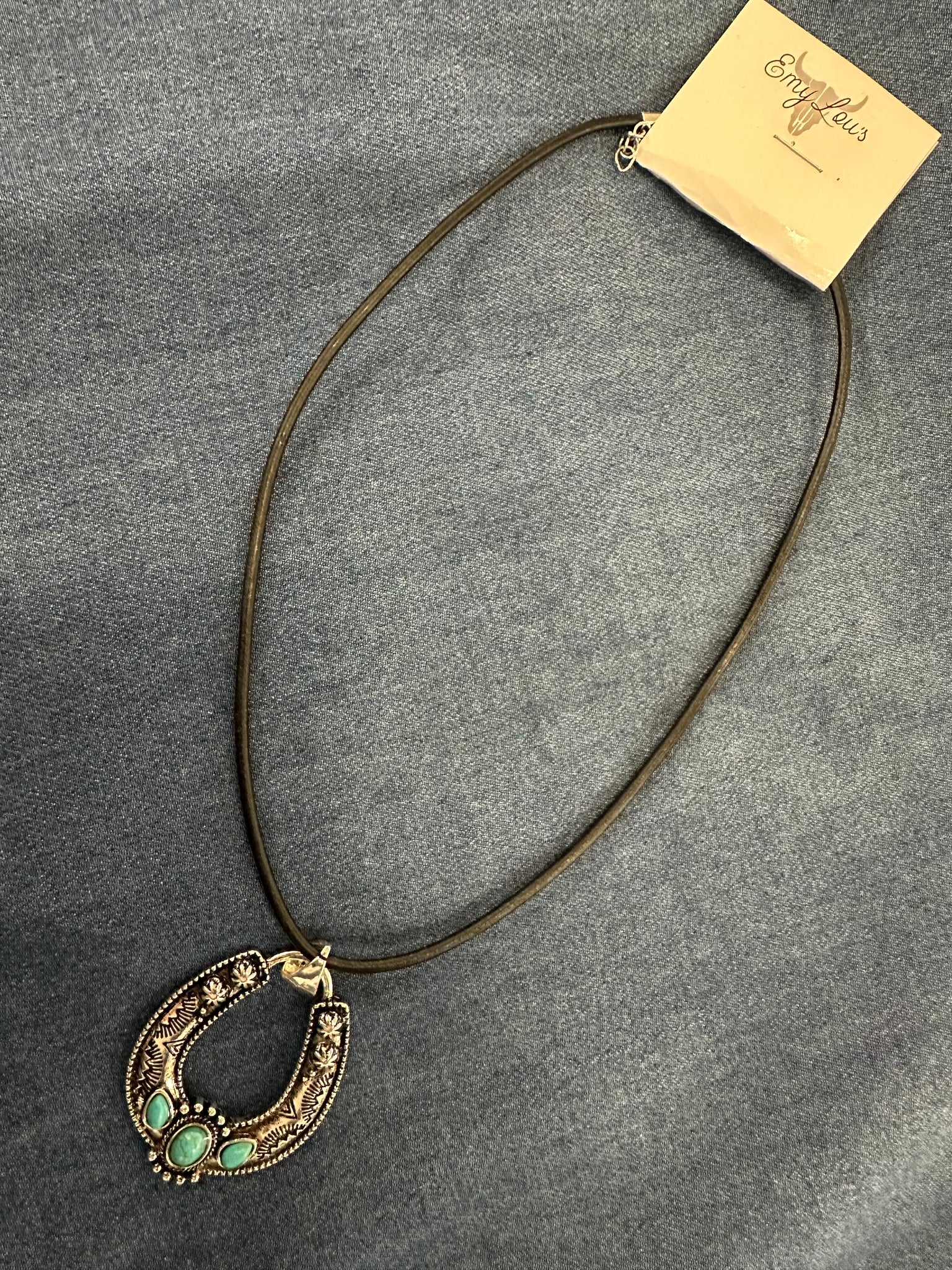 Turquoise Marion Horseshoe Necklace