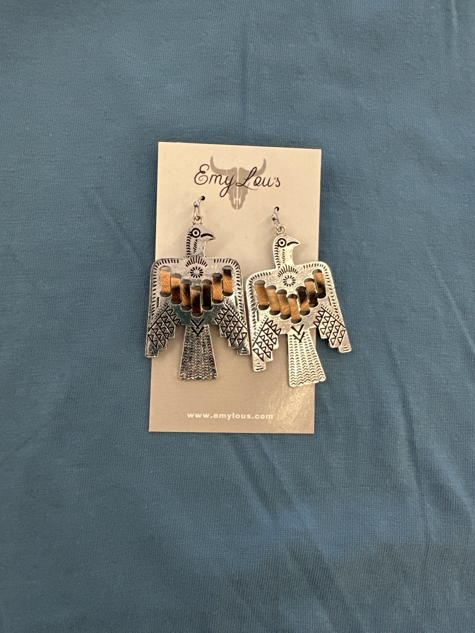 Leopard Print Stitched Firebird Earrings