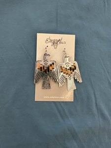 Leopard Print Stitched Firebird Earrings