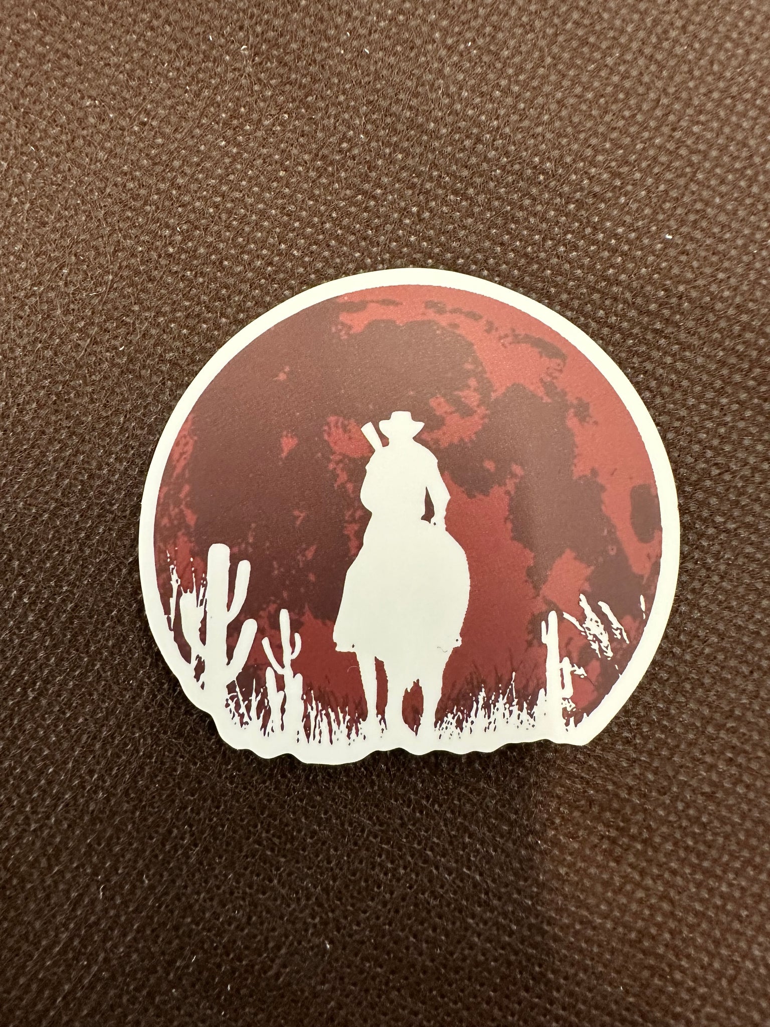 Red Moon Cowboy Sticker