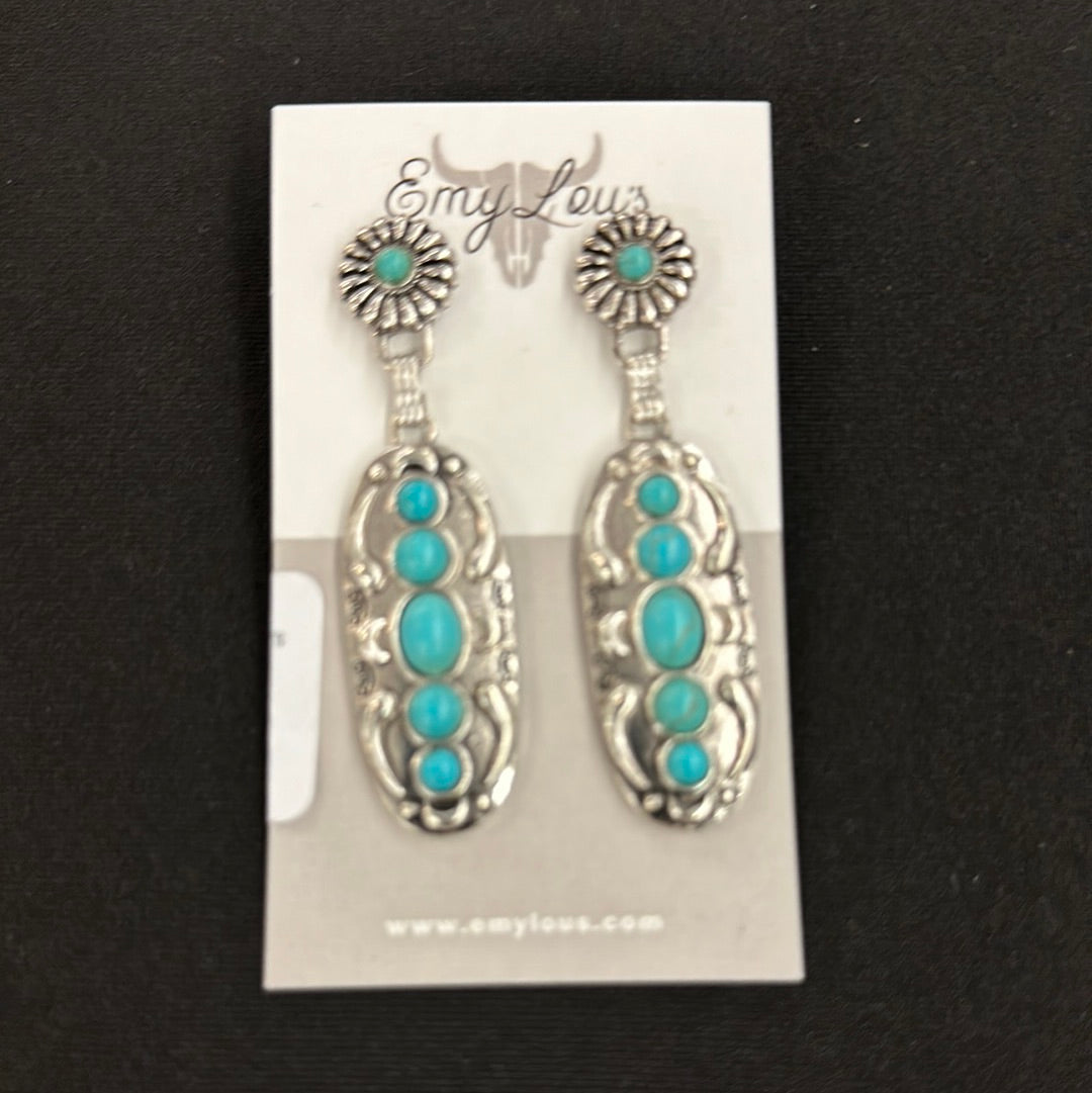 Turquoise Mesquite Ridge Oval Earrings