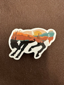 Western Scene Bronc Sticker