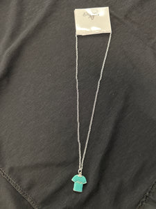 BLUE SCRUBS SILVERTONE NECKLACE