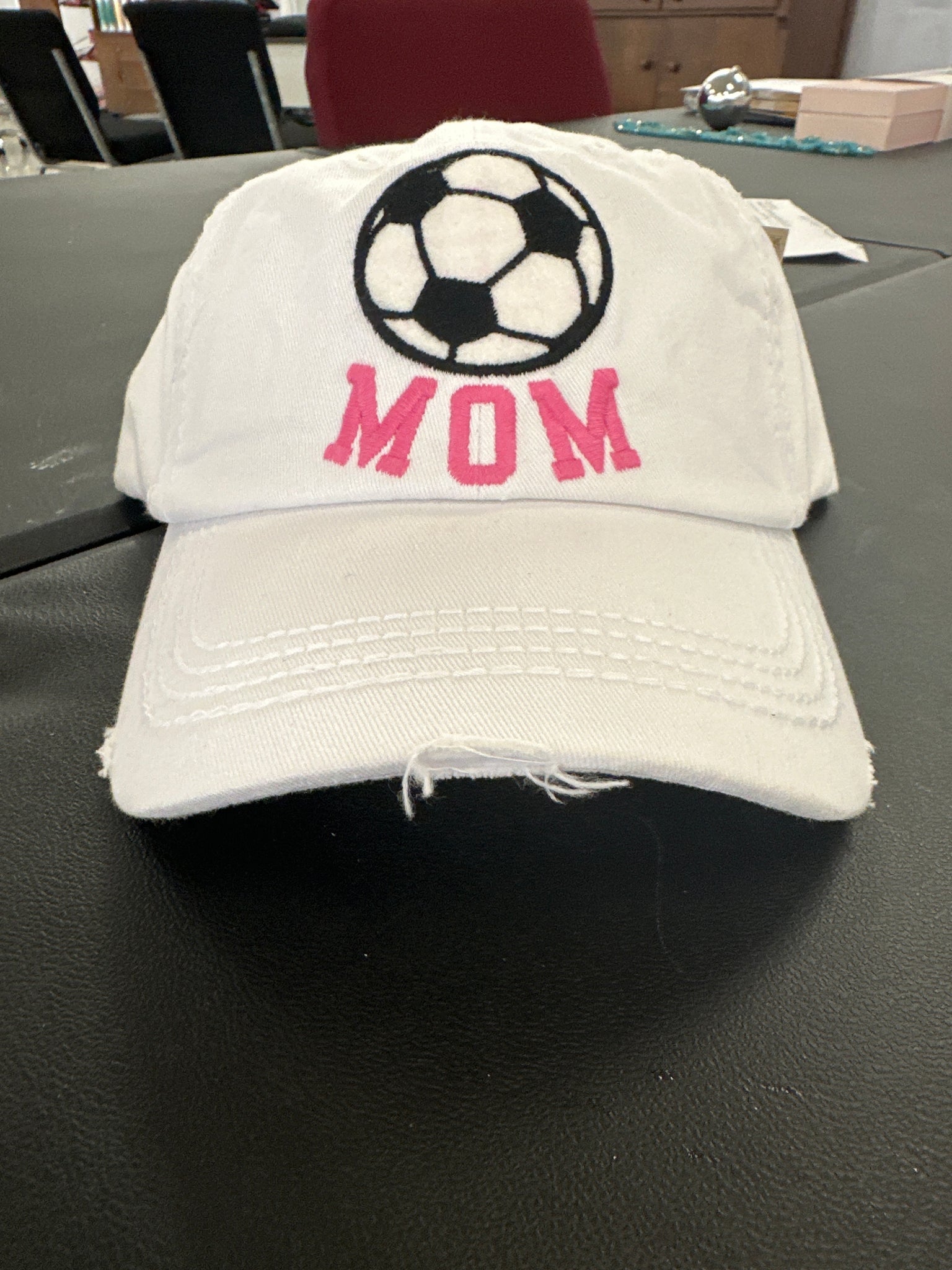 Soccer Mom White Snapback Cap