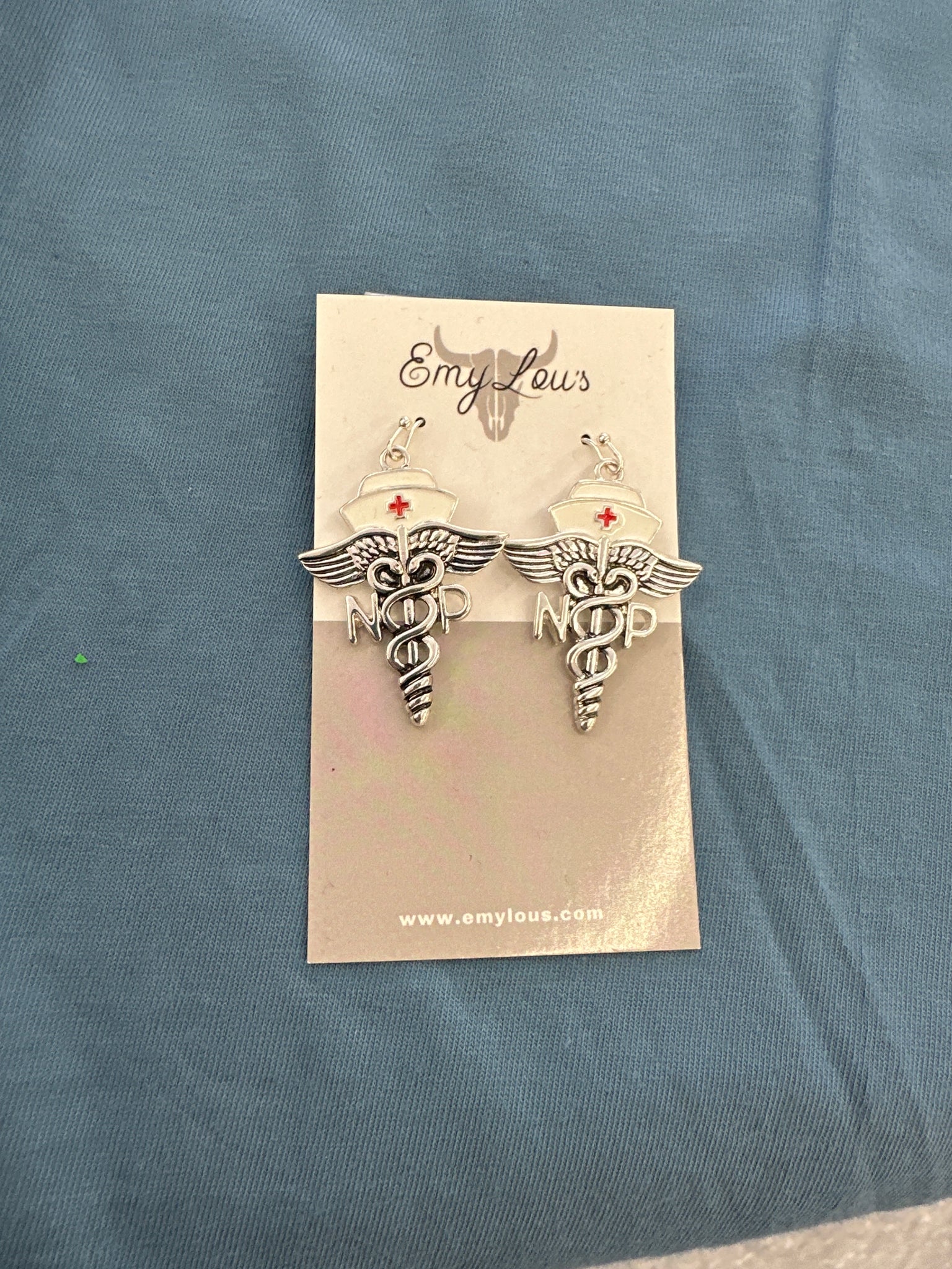 Silvertone Nurse Earrings
