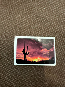 Purple Sunset Cactus Sticker