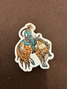 Turquoise Cowgirl/Bronc Sticker