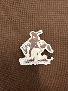 Black Bucking Bronco Sticker