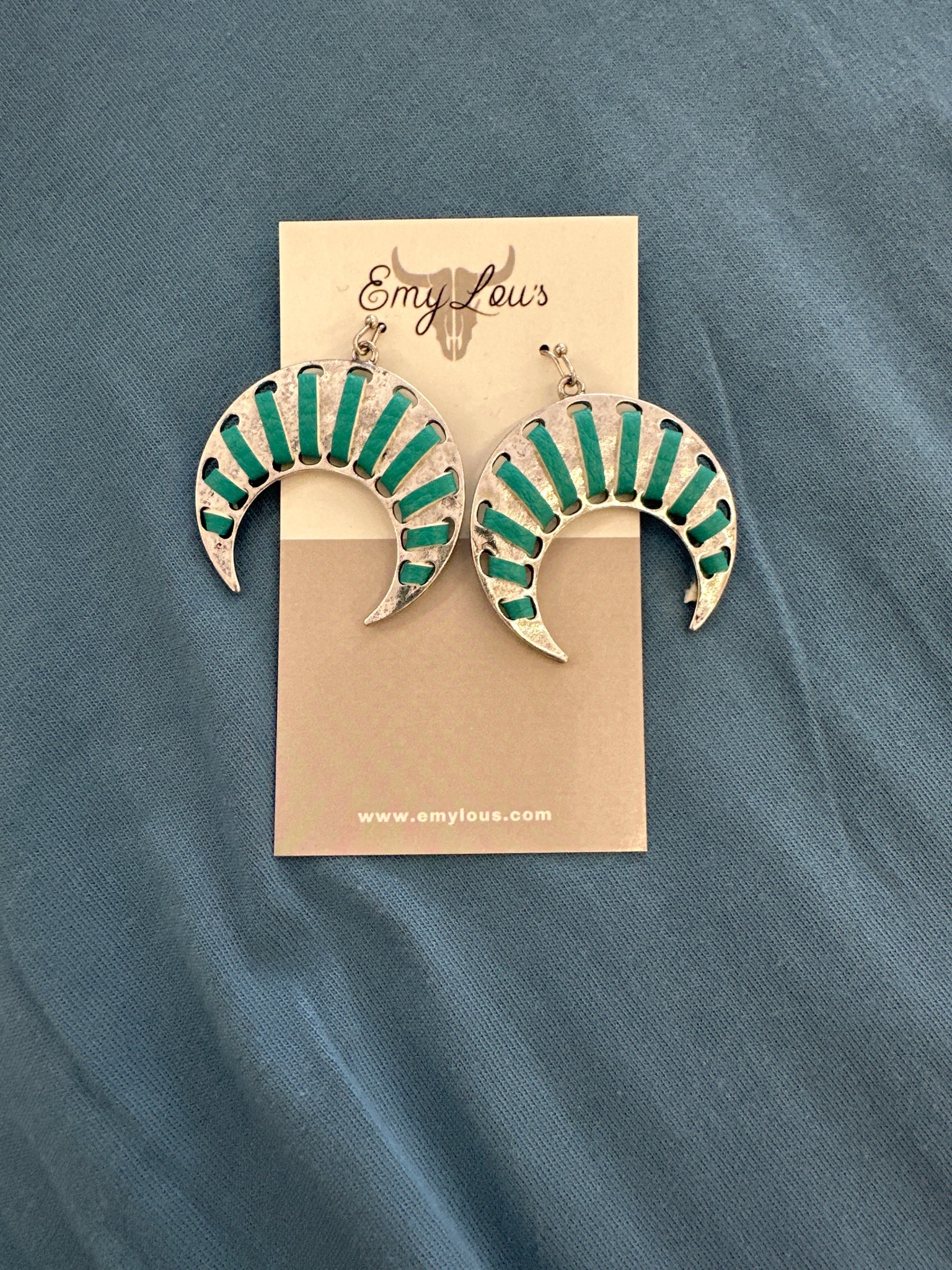 Turquoise Stitched Naja Earrings