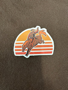 Striped Bull Rider Sticker