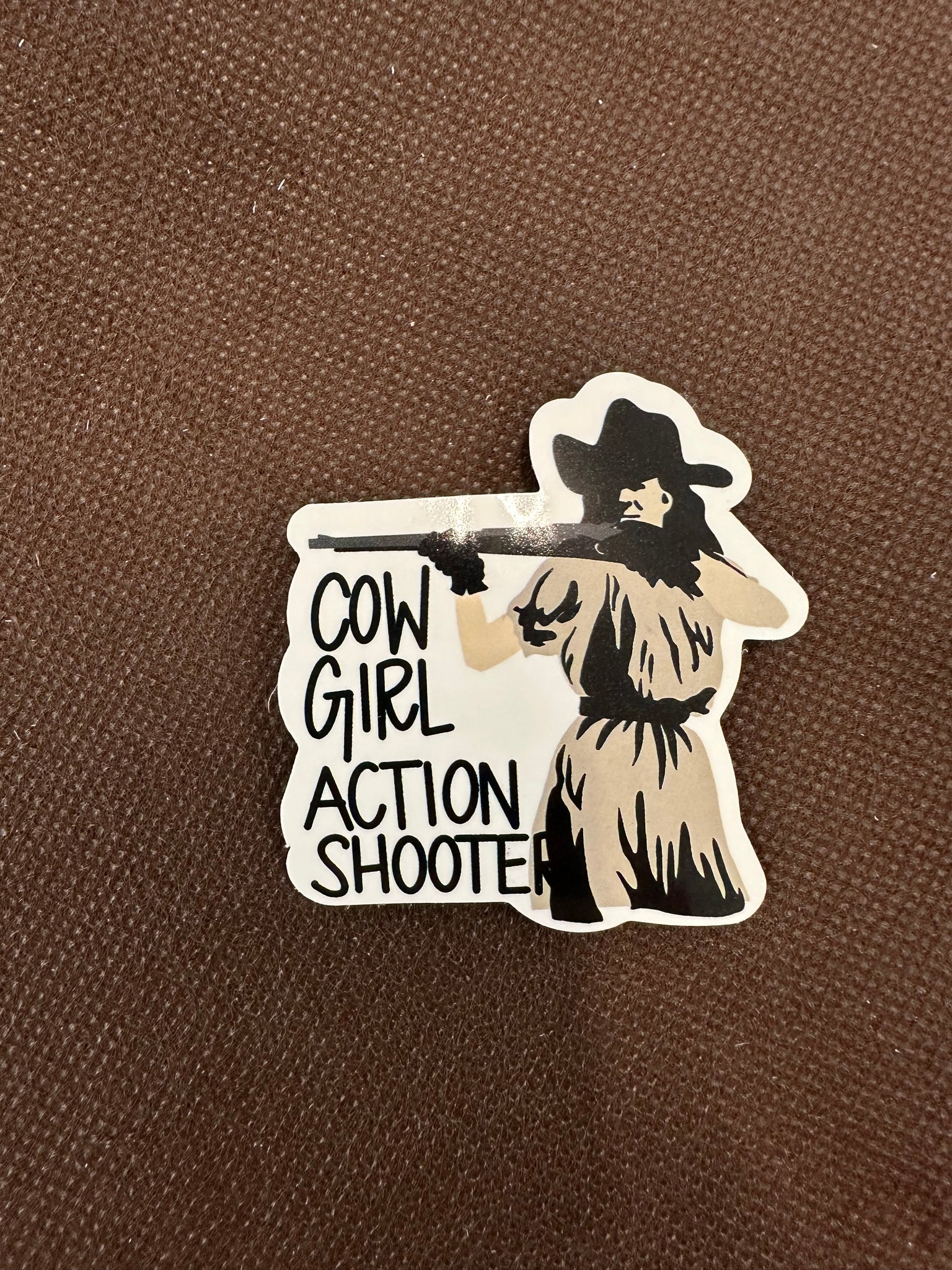 Cowgirl Action Shooter Sticker