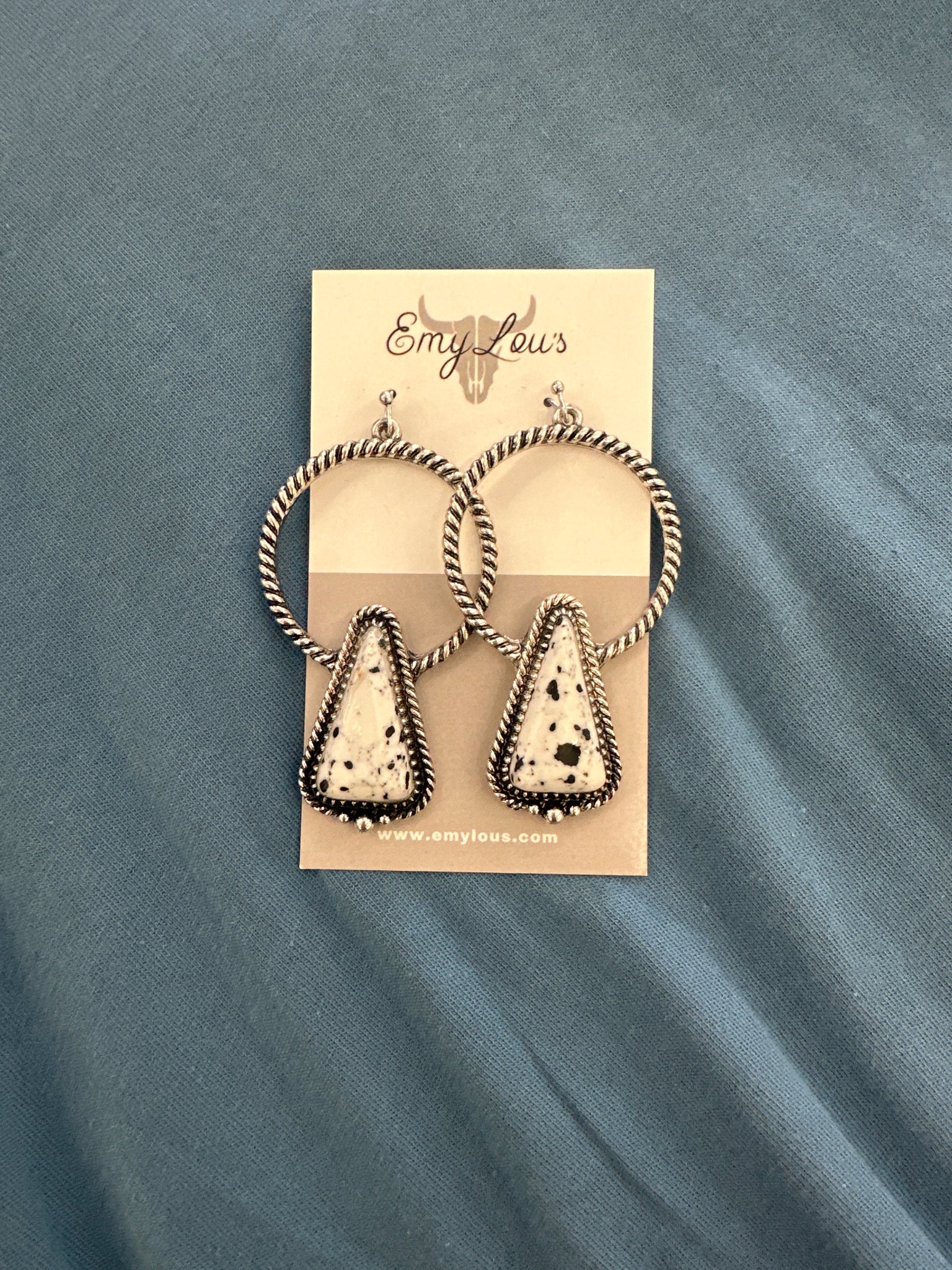 White Dorena Lake Earrings