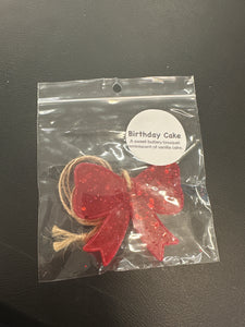 Red Bow Car Freshie - Birthday Cake
