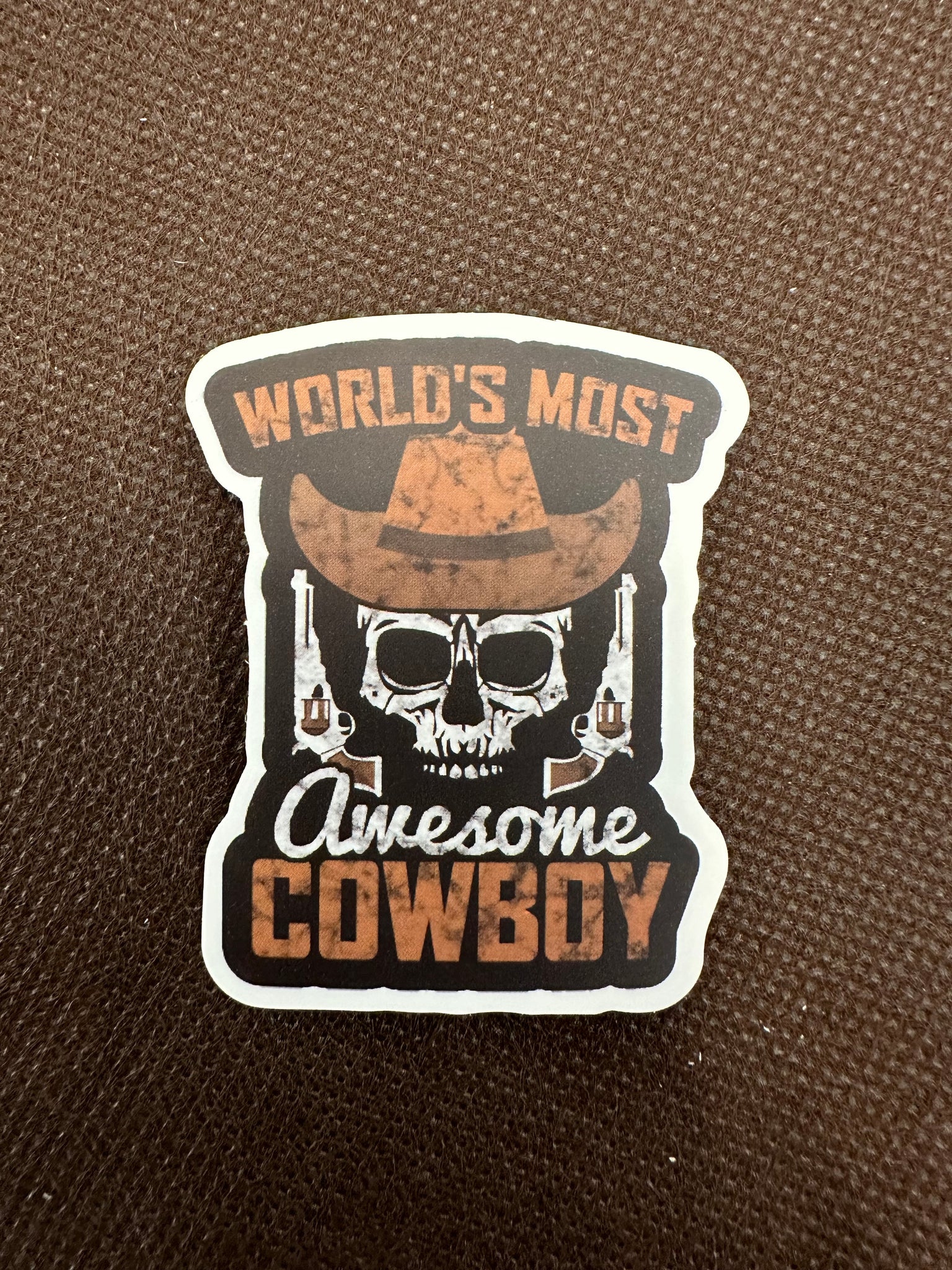 Worlds Most Awesome Cowboy Sticker