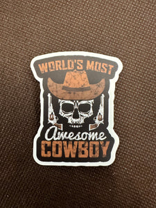 Worlds Most Awesome Cowboy Sticker