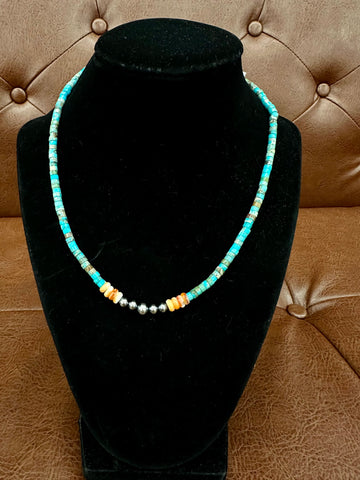 Summer Choker- Spiny Oyster and Navajo Pearls -The Vibrant