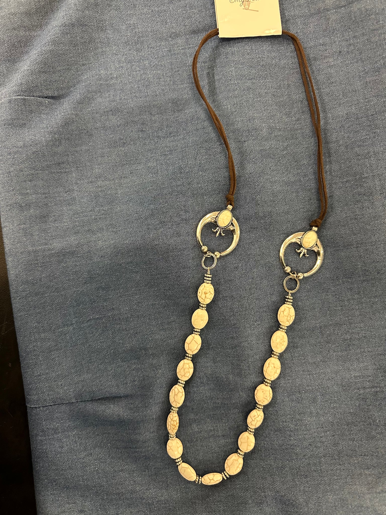 Howlite Beaded Double Naja Cord Necklace