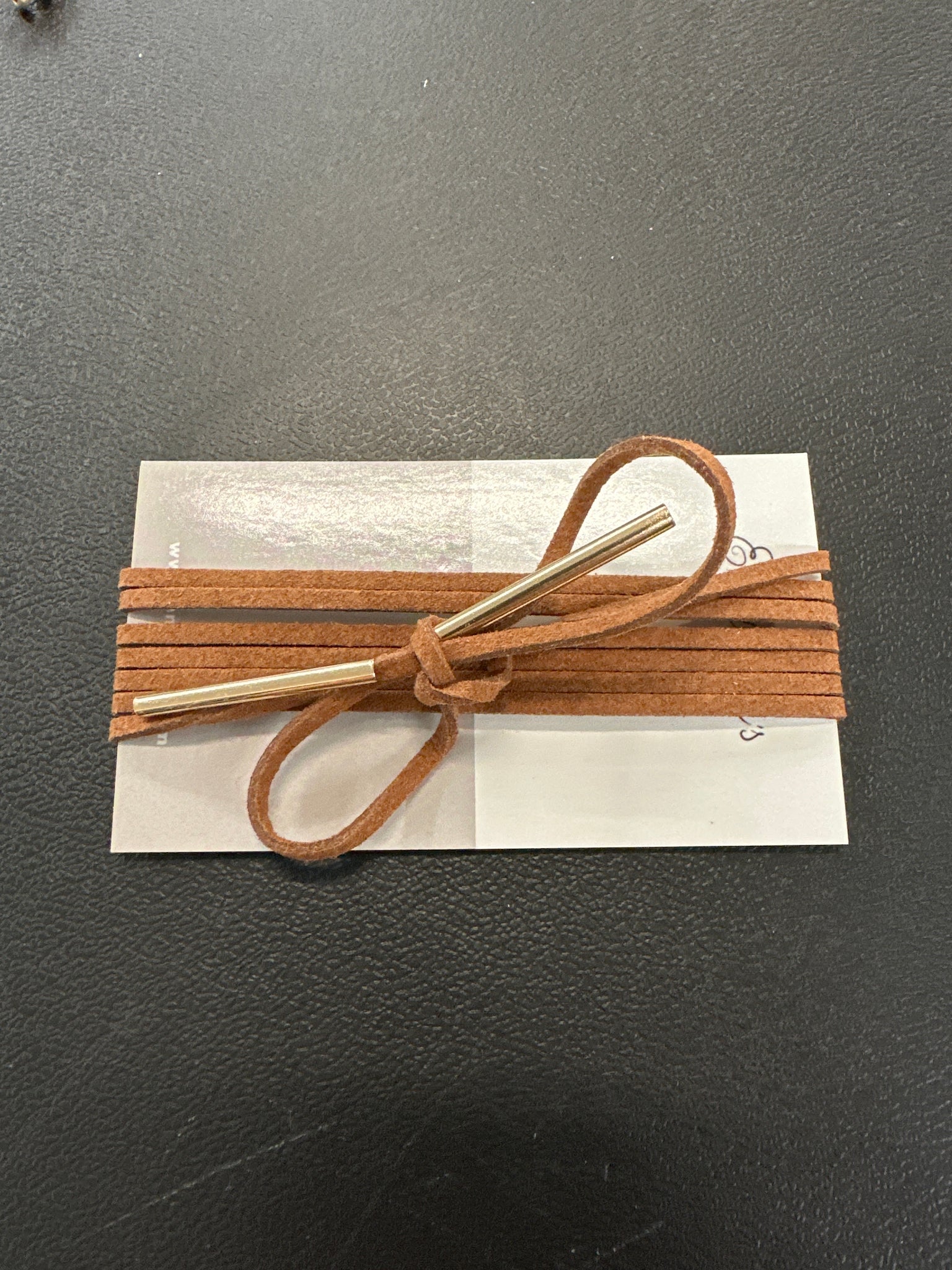 Leather Choker Tie Wrap Bow- Necklace