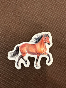 Bay Horse Running Sticker