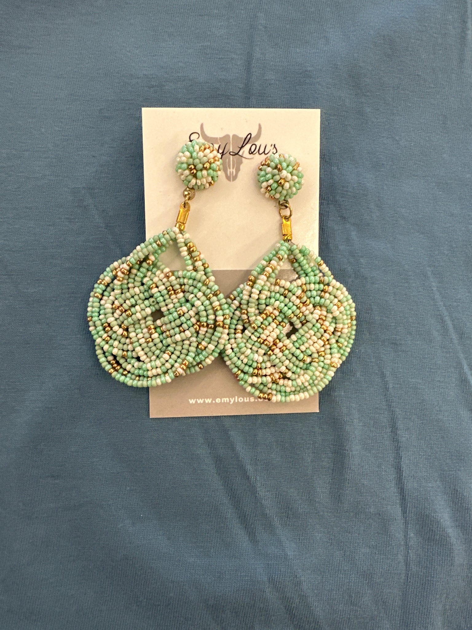 Cancun Mint Seed Bead Earrings