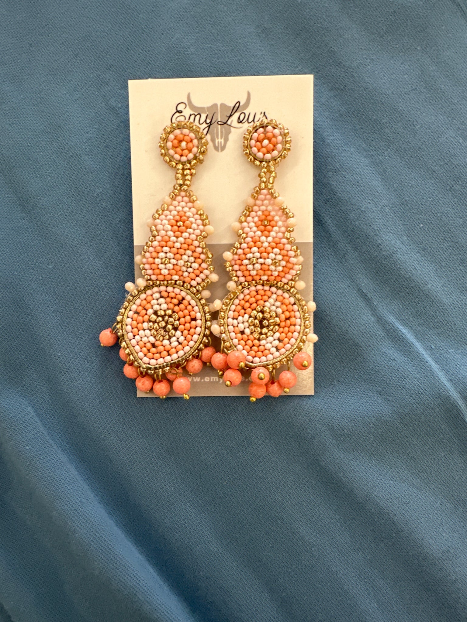 Peach Lexington Seed Bead Earrings