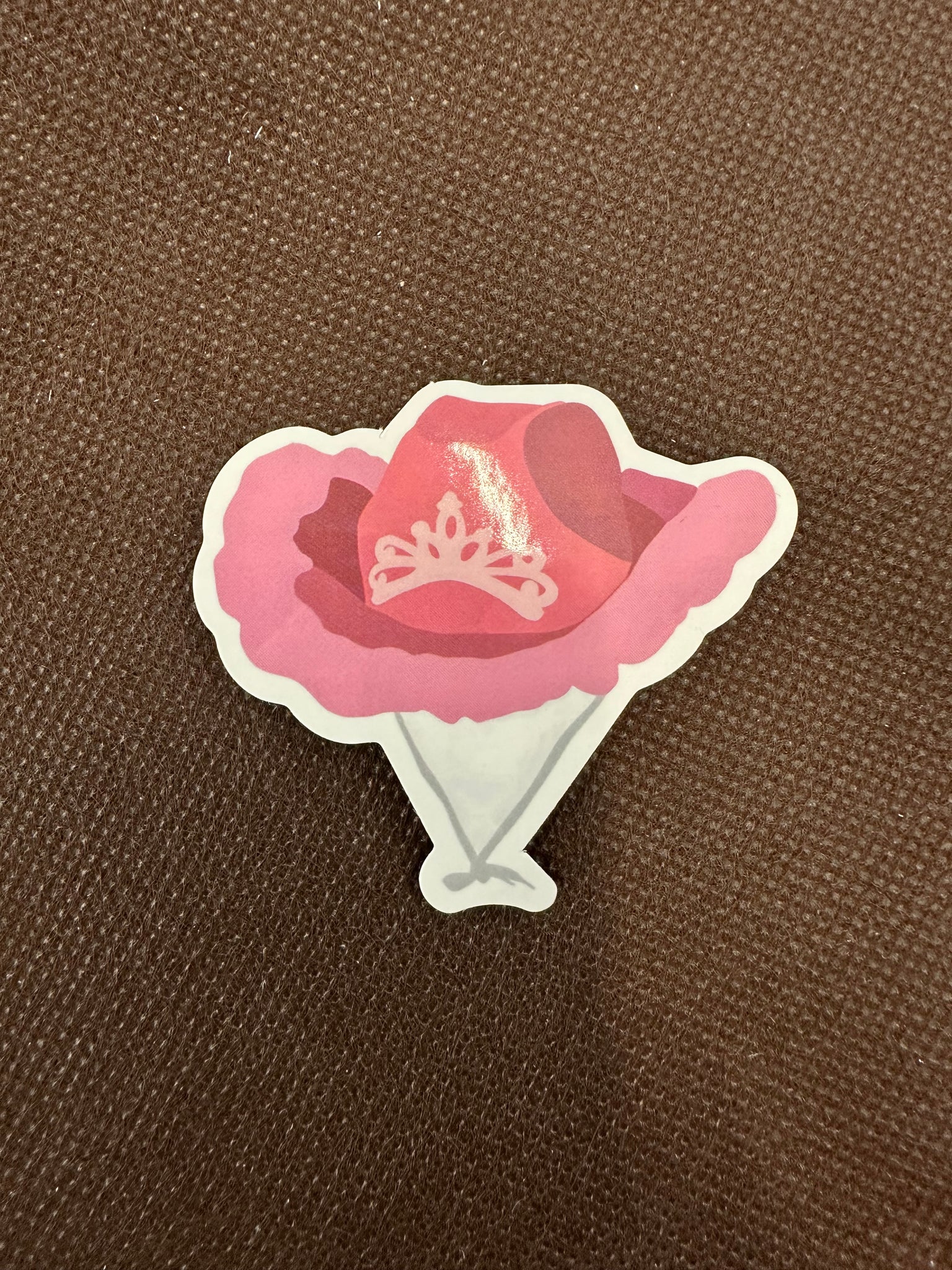 Pink Tiara Cowgirl Hat Sticker