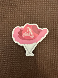 Pink Tiara Cowgirl Hat Sticker