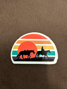 Two Horse Sunset Sticker